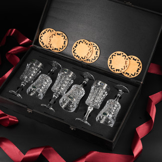 Набір для вина кришталь 6 шт "Bohemia Diamond" 200 мл у дерев'яній коробці