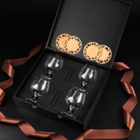 Подарункові коньячні келихи 4 шт в дерев'яній коробці "Bohemia Colibri" 400 мл