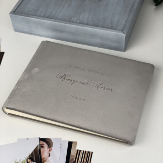 Фотоальбом весільний з велюру для сімейних фотографій "Always & forever" 31х23 см RM04-35
