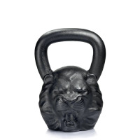 Дизайнерська спортивна гиря чавунна лита Lion 24 кг Чорна