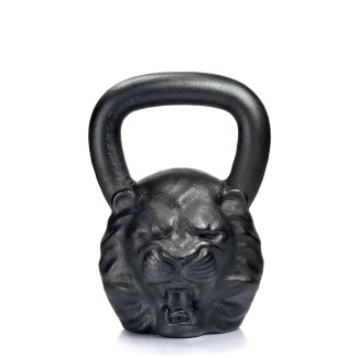 Дизайнерська спортивна гиря чавунна лита Lion 20 кг Чорна