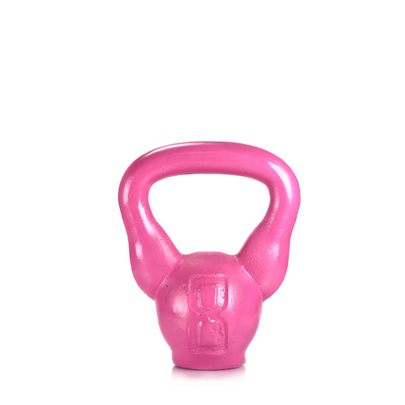 Дизайнерская спортивная гиря для бодибилдинга женская Cat 8 кг Розовая на подарок девушке