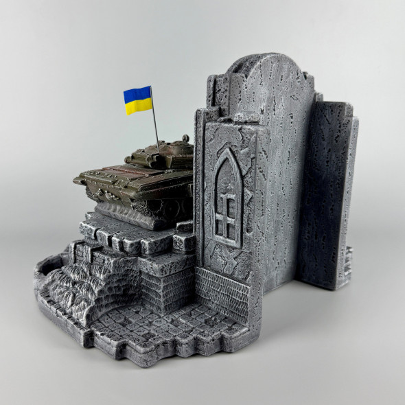 Штоф сувенірний з годинником та з деталізованим танком "Т-72Б" | Подарунок для захисника України