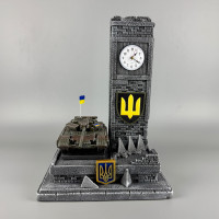Сувенірний годинник з деталізованим танком "Т-64 БВ" | Декор для робочого столу