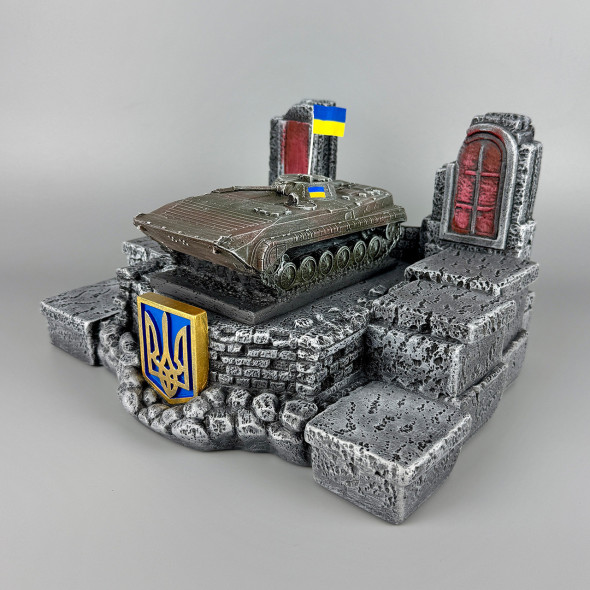 Сувенірний набір штоф "БМП-1" на подарунок військовому (без посуду) | Підставка для стопок та пляшки