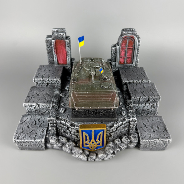 Сувенірний набір штоф "БМП-1" на подарунок військовому (без посуду) | Підставка для стопок та пляшки