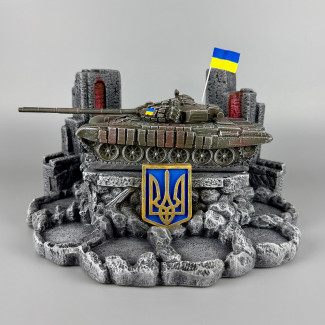 Штоф сувенірний підставка для чарок та пляшки "Т-72Б" (без посуду) Ручна робота