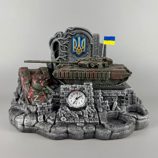 Штоф сувенірний підставка для пляшки та стопок (без посуду) "Т-64 БВ" | Ручна робота
