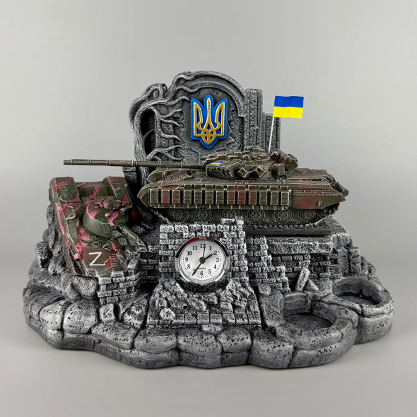 Штоф сувенірний підставка для пляшки та стопок (без посуду) "Т-64 БВ" | Ручна робота