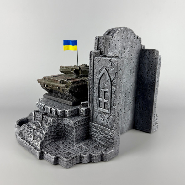 Штоф сувенірний підставка для пляшки та стопок (без посуду) "Т-64 БВ" | Ручна робота