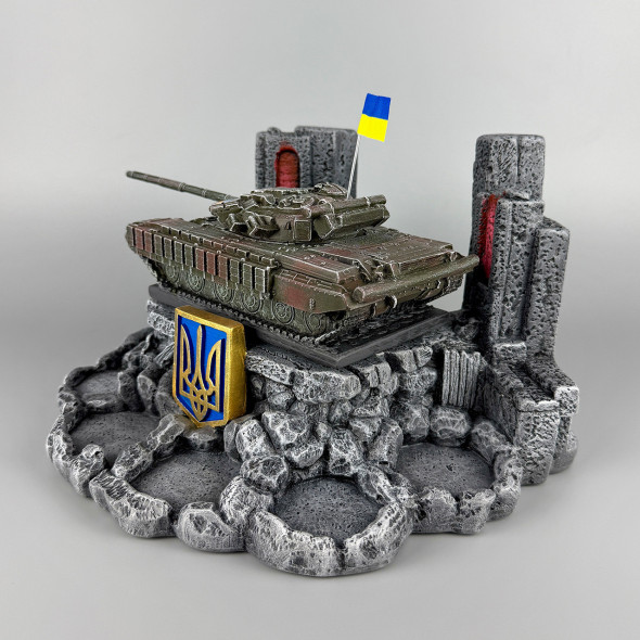 Штоф сувенірний "Т-64 БВ" підставка для стопок та пляшок (без посуду) | Подарунок військовому ЗСУ