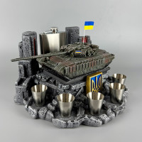 Набір штоф з чарками "Т-64 БВ №1" з флягою та чарками BASIC | Подарунок для чоловіка, батька, дідуся