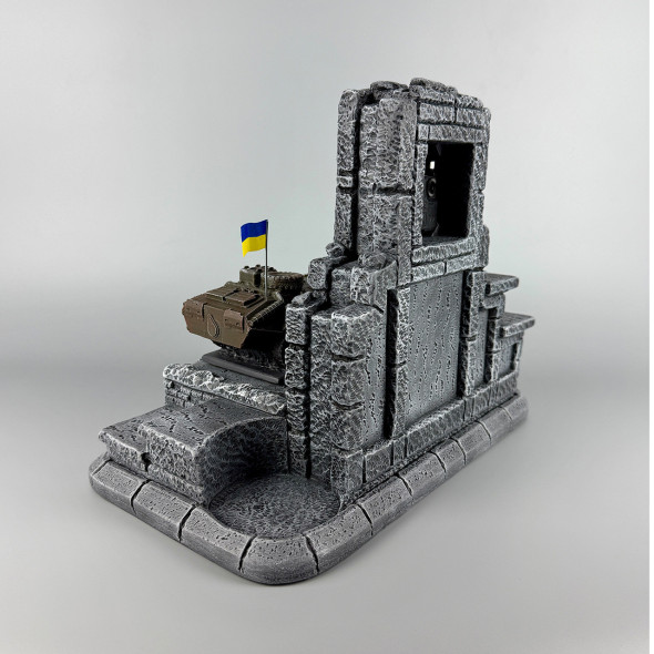 Сувенірний набір штоф з годинником "БТР-70" (без посуду) | Підставка для стопок та фляги