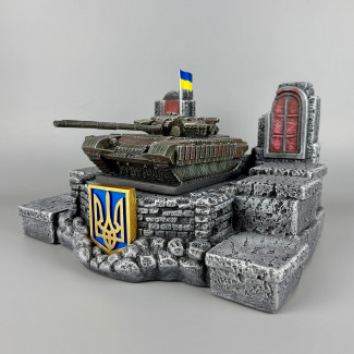 Штоф сувенірний "Т-64 БВ" підставка для стопок та пляшки (без посуду) | Оригінальний подарунок для чоловіка