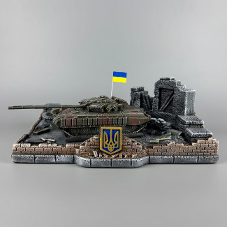 Штоф-підставка з танком "Т-64 БВ" сувенір ручна робота (без посуду) | Символічний подарунок