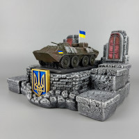 Сувенірний набір штоф (без посуду) "БТР-70" ручна робота | Декоративна підставка для стопок