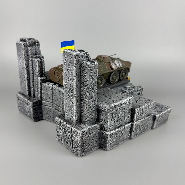 Сувенірний набір штоф (без посуду) "БТР-70" ручна робота | Декоративна підставка для стопок