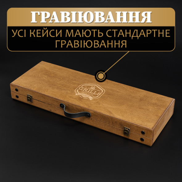 Набір для пікніка в кейсі "Grills G8TH" Горіх | 21 предмет + Гравіювання на замовлення